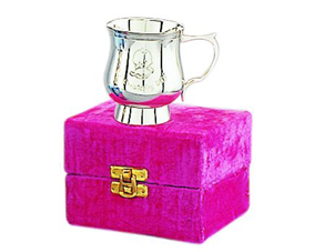 15. Georgian 5oz, Christening Mug, Pink Box